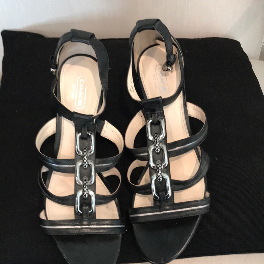 Coach black sandals. Worn twice